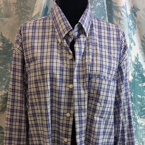 Stafford Wrinkle Free Oxford Dress Shirt 17 35 Light Blue Button Down